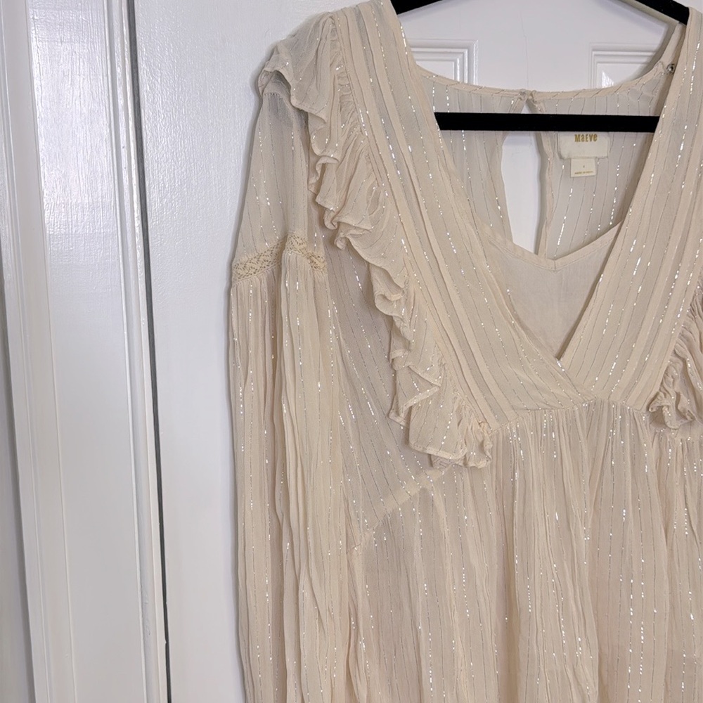 Maeve Cream Ruffle Blouse - Picture 8 of 10